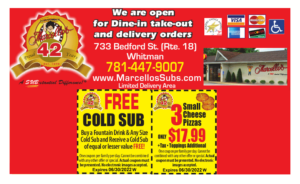 Marcello's Subs or Whitman - Coupons